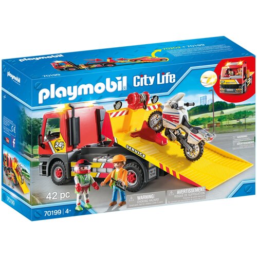 фото Набор с элементами конструктора playmobil city life 70199 буксировщик