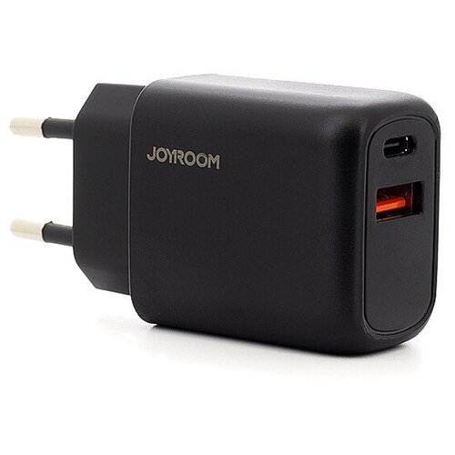 фото Сетевое зарядное устройство joyroom pd+qc3.0 20w type-c usb-c+usb - черное (l-qp204)