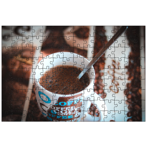 фото Магнитный пазл 27x18см."кава, кружка, ложка" на холодильник lotsprints