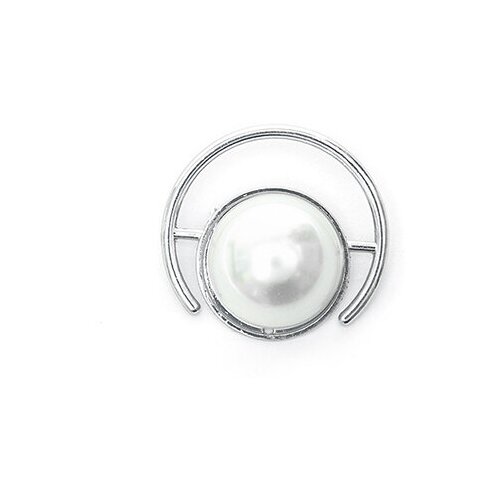 фото Булавка декоративная кольцо с жемчугом uf. sh-6 цв. никель уп.5шт ø35мм бусина 20 мм tby