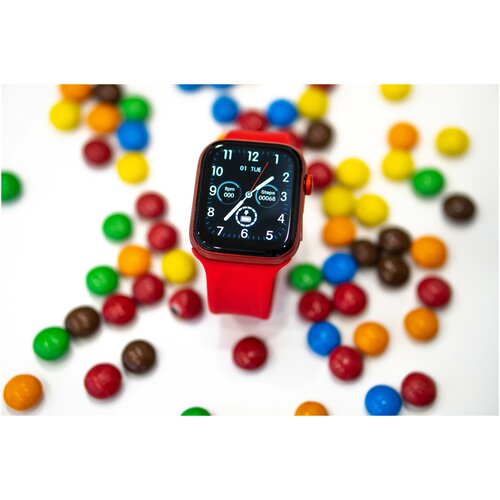 фото Умные часы женские isa smart watch hw 22 pro, bluetooth, водонепронецаемые, красные / часы для спортсменов / для фитнеса, бега, тренировок, спорта