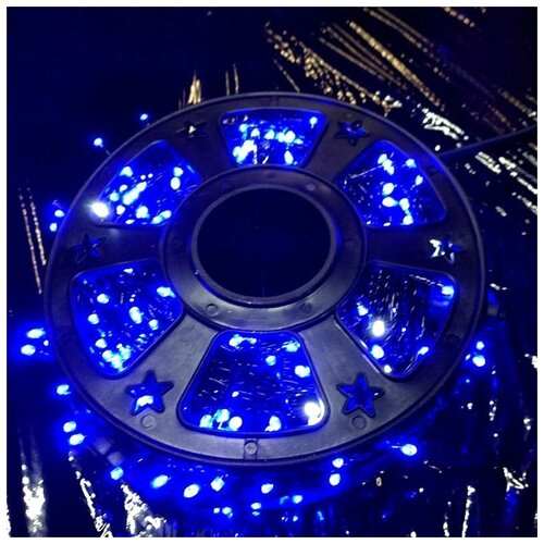 фото Новогодняя светодиодная гирлянда 80м в катушке без пульта (черный провод), синий baziator