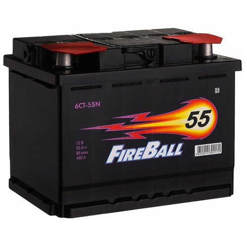 фото Автомобильный аккумулятор fireball 6ст-55n прямая полярность