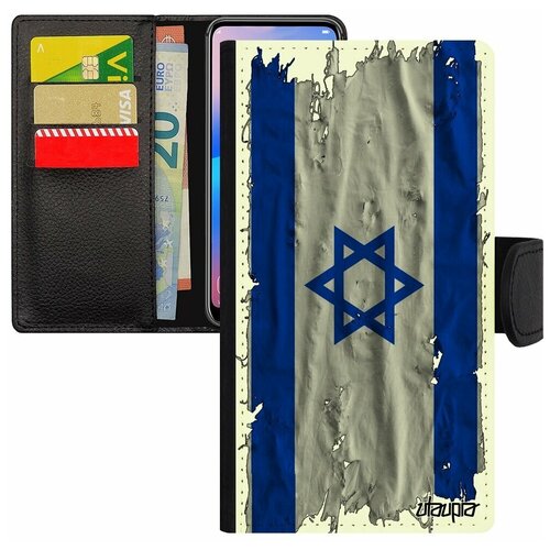 фото Чехол-книжка на телефон apple iphone se 2020, "флаг израиля на ткани" государственный utaupia