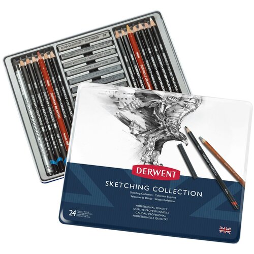 фото Набор карандашей derwent sketching collection 24 цвета в металлической упаковке, 1198434