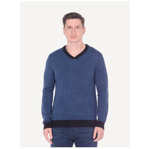 фото Джемпер baon пуловер с эффектом "букле" baon b639534, размер: m, синий