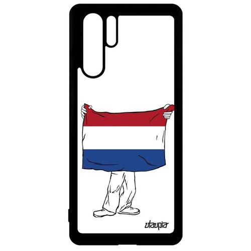фото Защитный чехол для мобильного // huawei p30 pro // "флаг голландии с руками" дизайн туризм, utaupia, белый