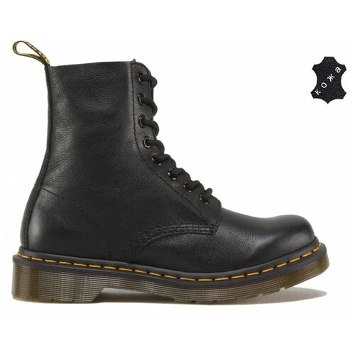 фото Кожаные женские ботинки dr. martens 1460 pascal virginia standard 13512006 черные (41)