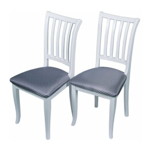 фото Evita/стул валерия-2 белая 9003 ткань атина серебро 2шт. /стул для гостиной/стул кухонный/стул /деревянный стул