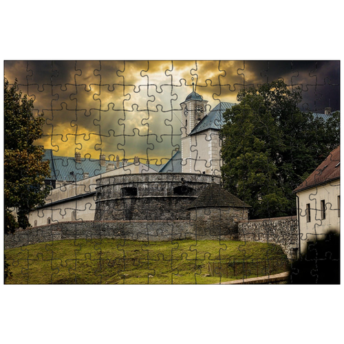 фото Магнитный пазл 27x18см."замок, природа, пейзаж" на холодильник lotsprints