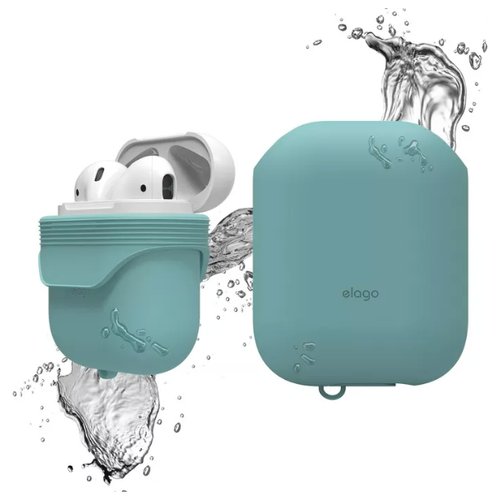 фото Водонепроницаемый чехол elago для airpods waterproof case (eapwf-ba), coral blue