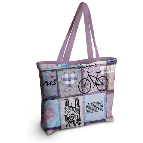фото Текстильная сумка на молнии joyarty "париж для путешествий"
