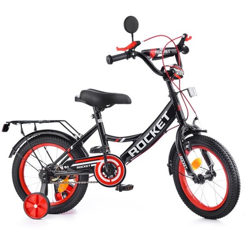 фото Велосипед детский 2-х колесный 14" rocket, цвет черный, модель 2023 года