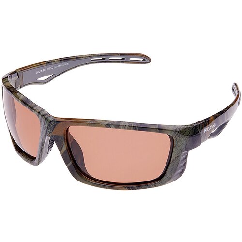 фото Солнцезащитные очки higashi, прямоугольные, спортивные, поляризационные, для мужчин, коричневый