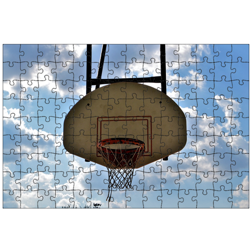 фото Магнитный пазл 27x18см."баскетбол, щит, обод" на холодильник lotsprints