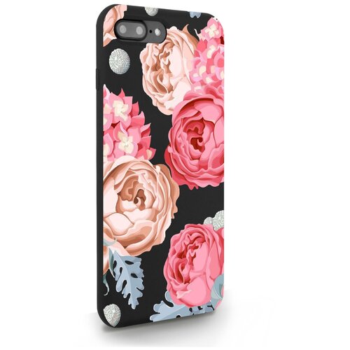 фото Черный силиконовый чехол musthavecase для iphone 7/8 plus пионы для айфон 7/8 плюс противоударный