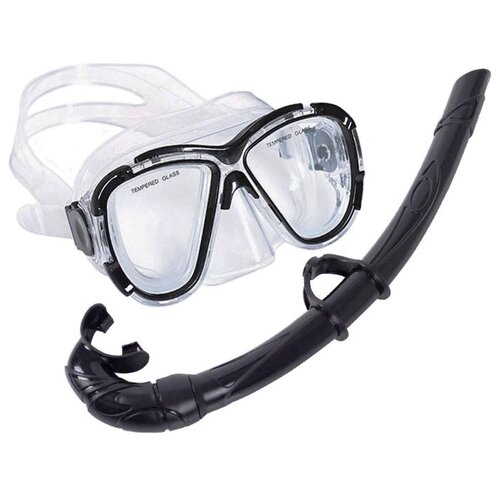 фото E39229 набор для плавания взрослый маска+трубка (пвх) (черный) бренд не указан