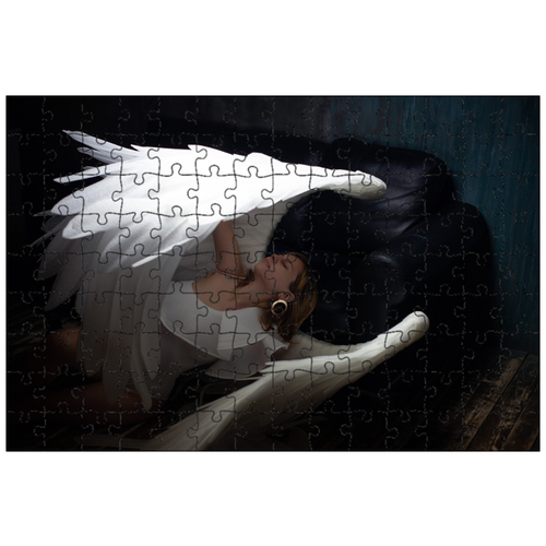 фото Магнитный пазл 27x18см."ангел, крылья, девушка с крыльями" на холодильник lotsprints