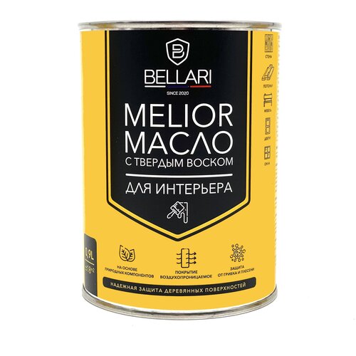 фото Melior масло для интерьера с твердым воском белый чай 0,9л bellari
