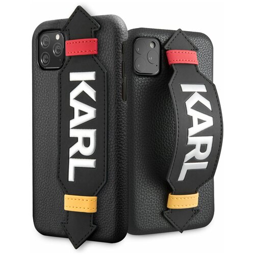 фото Чехол lagerfeld для iphone 11 pro pu leather with strap karl logo hard black karl lagerfeld