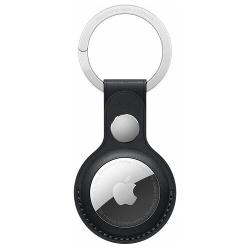 фото Кожаный брелок для airtag apple для airtag с кольцом для ключей цвета «темная ночь» mmf93zm/a