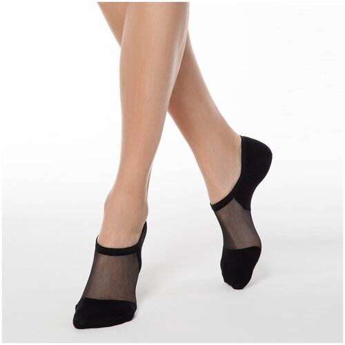 фото Женские ультракороткие носки conte черные, размер 27