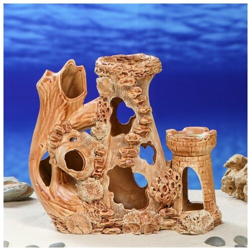 фото Декорация для аквариума "замок вьюн" большой, 13 х 25 х 25 см 1177652s керамика ручной работы