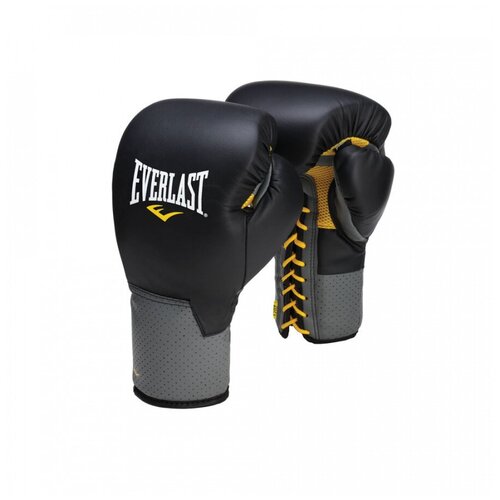 фото Everlast боксерские перчатки everlast тренировочные на шнуровке pro leather laced черные 10 унций