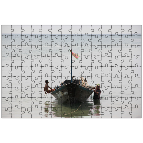 фото Магнитный пазл 27x18см."таиланд, районг, рыболовная лодка" на холодильник lotsprints