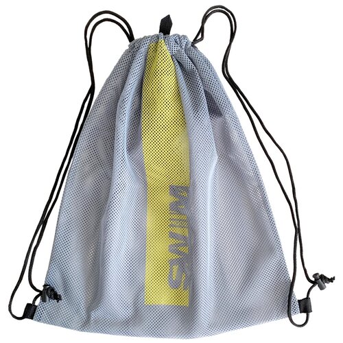 фото Сетчатый мешок для хранения и переноски плавательного инвентаря, пляжного отдыха swimroom "mesh bag 2.0", цвет серый с желтым