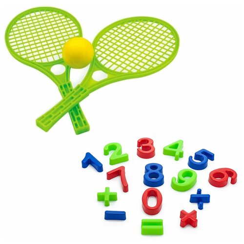 фото Игрушки для песочницы для снега песочный набор арифметика + набор для тенниса karolina toys
