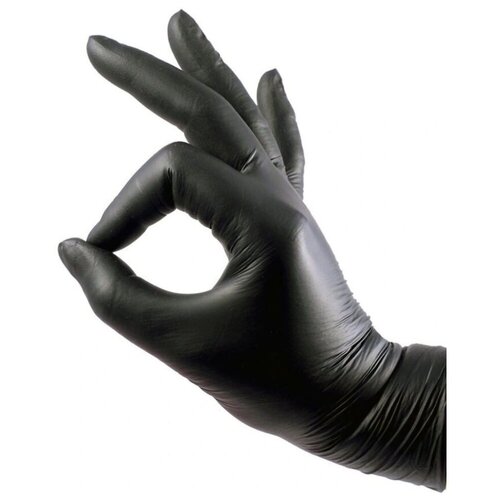 фото Перчатки нитриловые, черные, размер m, 50 пар/100 шт i-pack