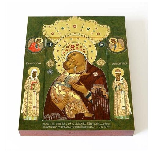 фото Волоколамская икона божией матери, доска 13*16,5 см соборъная лавка