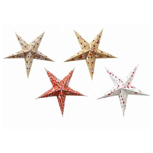 фото Набор подвесных звёзд новогодний крафт, бумага, 22 см (4 шт.), boltze 1016939-boltze