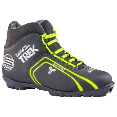фото Ботинки лыжные sns trek level 1 черные с логотипом лайм неон ru45 eu46 cm29