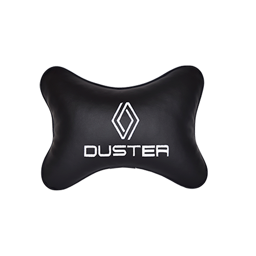 фото Подушка на подголовник экокожа black с логотипом автомобиля renault duster new vital technologies