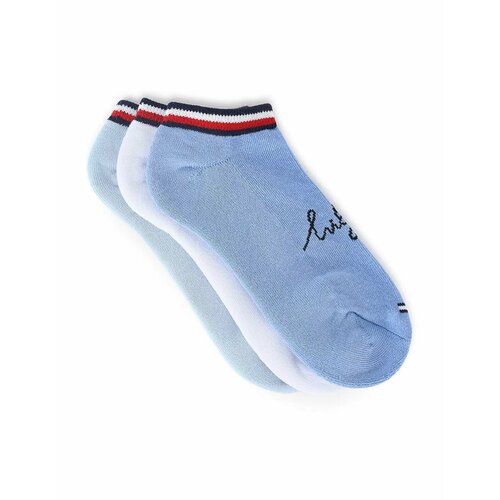 фото Женские носки tommy hilfiger укороченные, размер os, голубой, белый