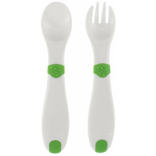 фото Набор для кормления chicco first cutlery зеленый