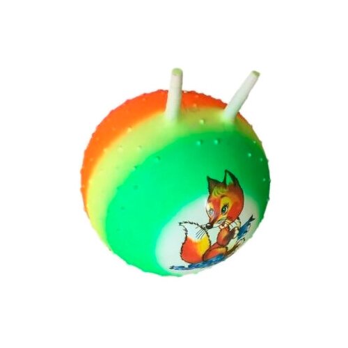 фото Мяч-попрыгун shantou gepai радужный 635180, 45 см, зеленый/оранжевый