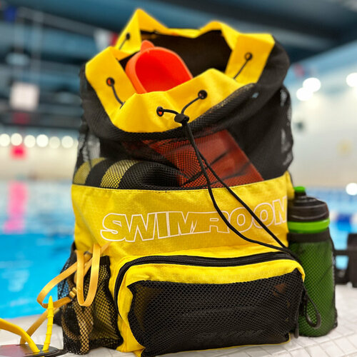 фото Сетчатый мешок - рюкзак для спорта и пляжного отдыха swimroom "mesh backpack 2.0", желтый