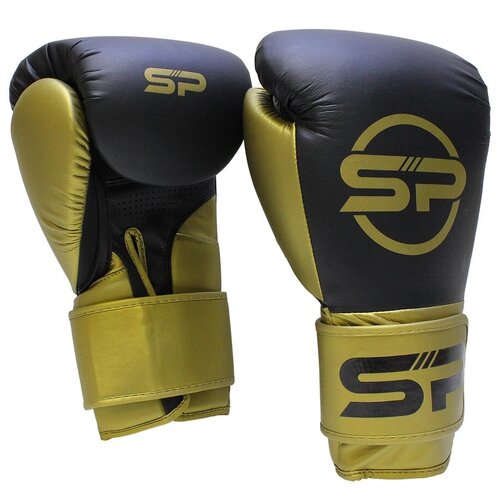 фото Боксерские перчатки sp золотые/черные, 14 унций sp sports