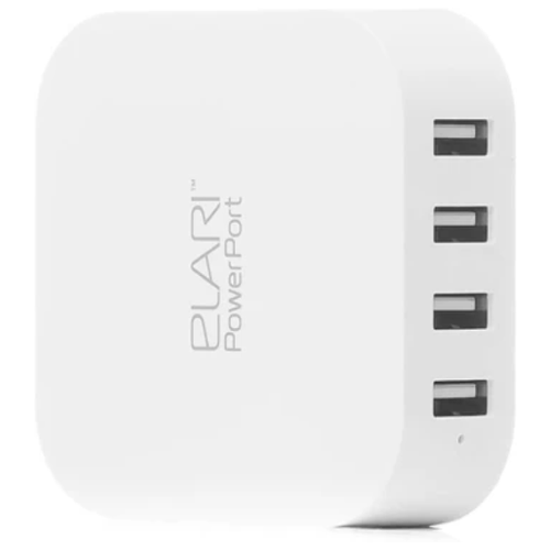 фото Сетевое зарядное устройство с 4 usb-портами elari powerport mini, белый