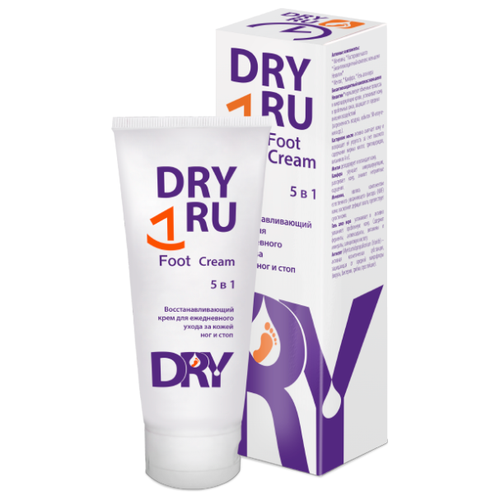 Dry RU Восстанавливающий крем для ежедневного ухода за кожей ног и стоп 5 в 1 75 мл туба