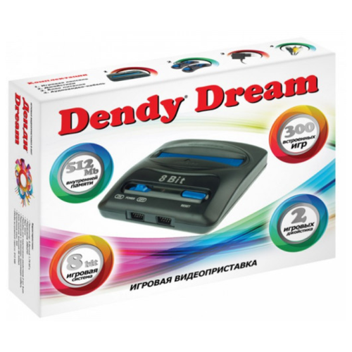 фото Игровая приставка dendy dream 300 встроенных игр черный