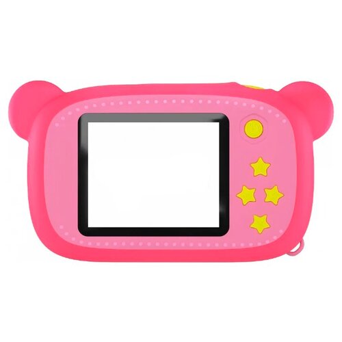 фото Детский цифровой умный фотоаппарат мишка 40 мп. + чехол и флешка 4gb в подарок / детский подарок / детская камера с играми, розовый pastila
