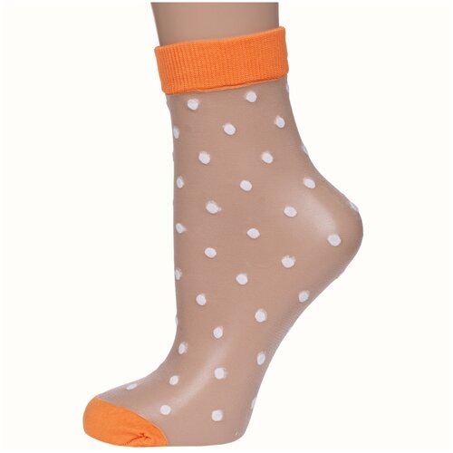 фото Женские носки fiore укороченные, капроновые, 20 den, размер универсальный, оранжевый