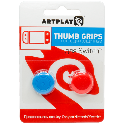 фото Artplays сменные накладки thumb grips для консоли nintendo switch красный/синий