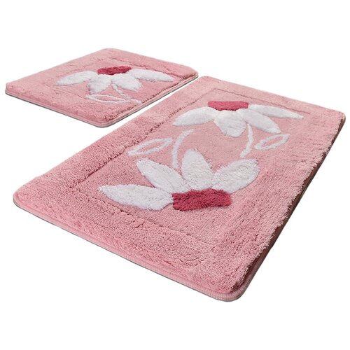 фото Do & co коврик для ванной daisy цвет: розовый br24212 (60х100 см,50х60 см)