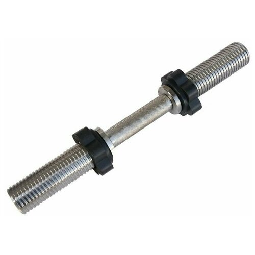 фото Гриф гантельный "barbell" d 50 мм металлическая ручка плавающая, замок/гайка l 490 мм mb barbell