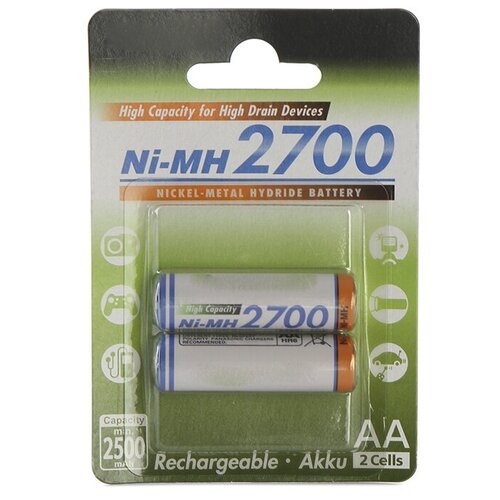 фото Аккумулятор aa - panasonic 2700 mah ni-mh (2 штуки) 2bpbk-3hgae/2be